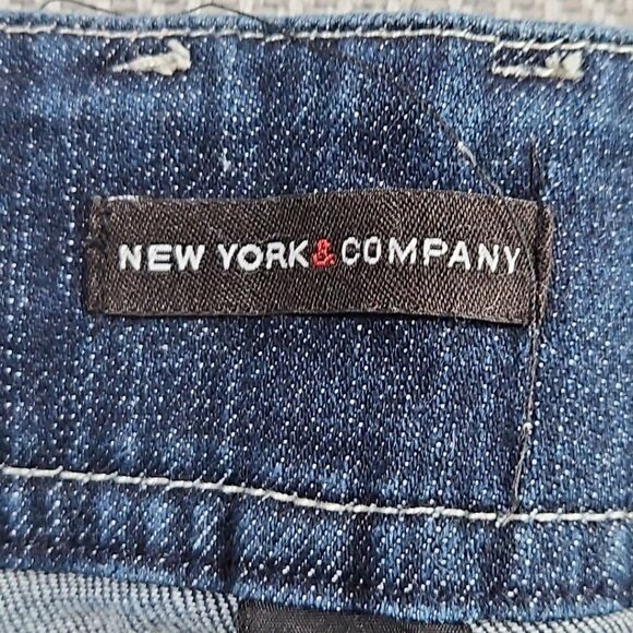 New York & Company Jeans Women's Size 12 (W36 L30) Flare Leg Dark Wash Boho Y2K - Picture 8 of 16